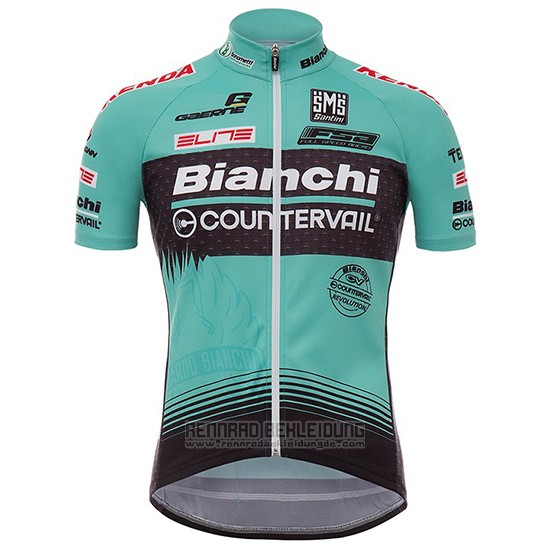 2017 Fahrradbekleidung Bianchi Countervail Grun Trikot Kurzarm und Tragerhose